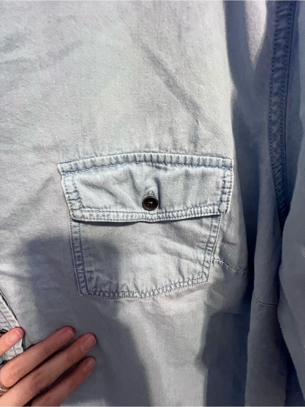 torrid Light Wash Denim Shirt - Picture 4 of 5